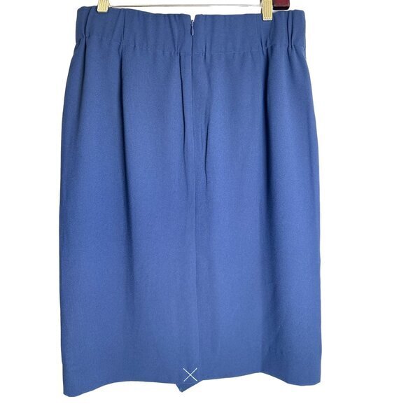 J Crew Ruffle Pencil Skirt in 365 Crepe Navy Blue Size 10 Career Professional NW - Picture 6 of 9